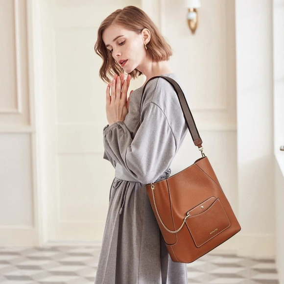 Bostanten Handbags - Bostanten Lotty Classic Designer Leather Hobo Bag for Travel or Daily Commute